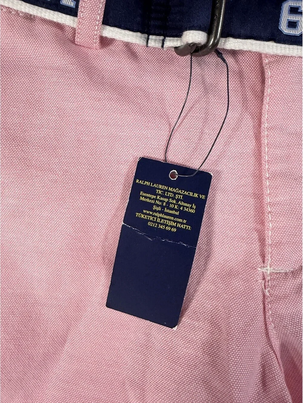 NWT Polo Ralph Lauren Boys Stretch Oxford Belted Shorts Size 5 Pink Navy Belt 67